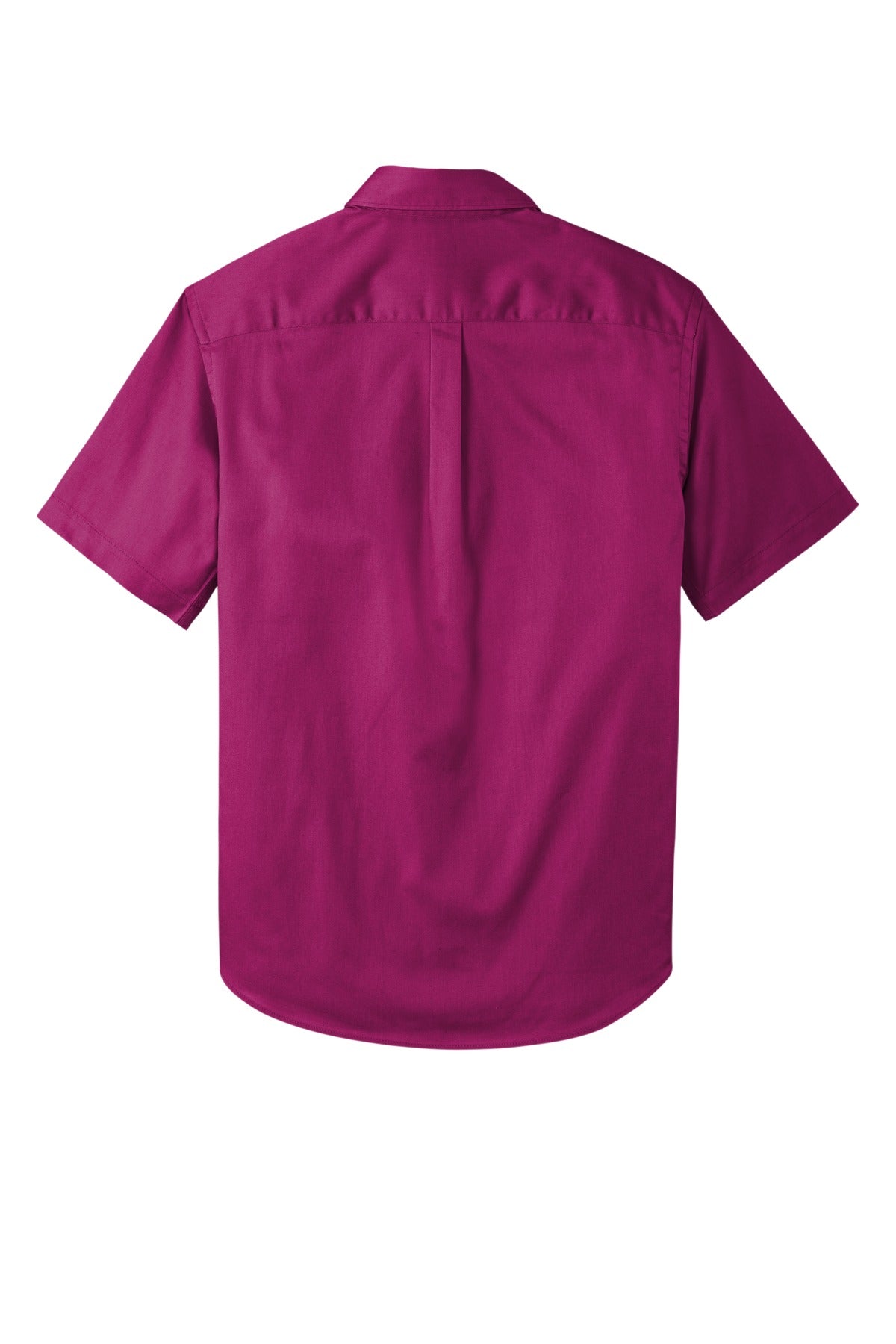 Rear View of WildBerry Port Authority Short Sleeve SuperPro React Twill Shirt. W809
