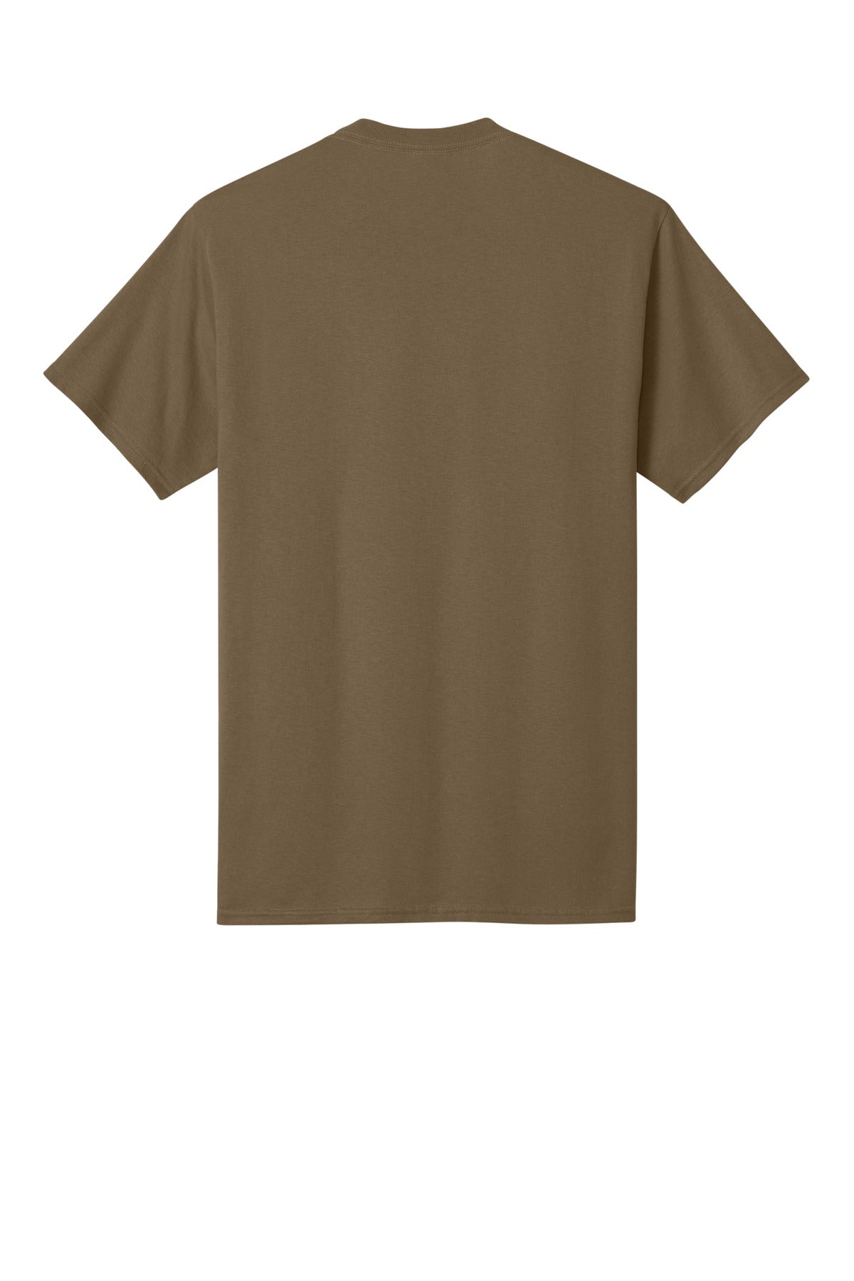 Rear View of Woodland Brown Port & Co Core Cotton Tee. PC54