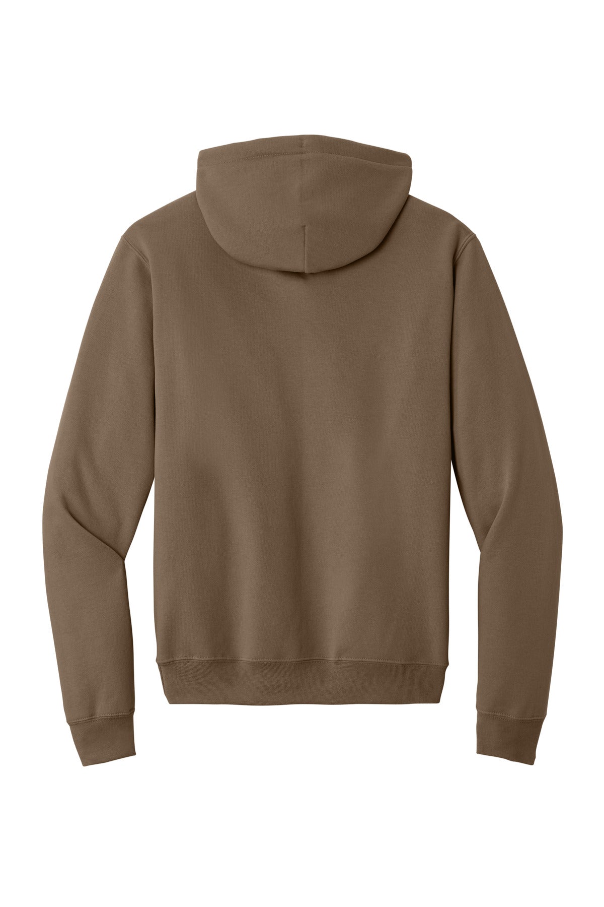 Rear View of Woodland Brown Port & Co Core Fleece Pullover Hooded Sweatshirt. PC78H