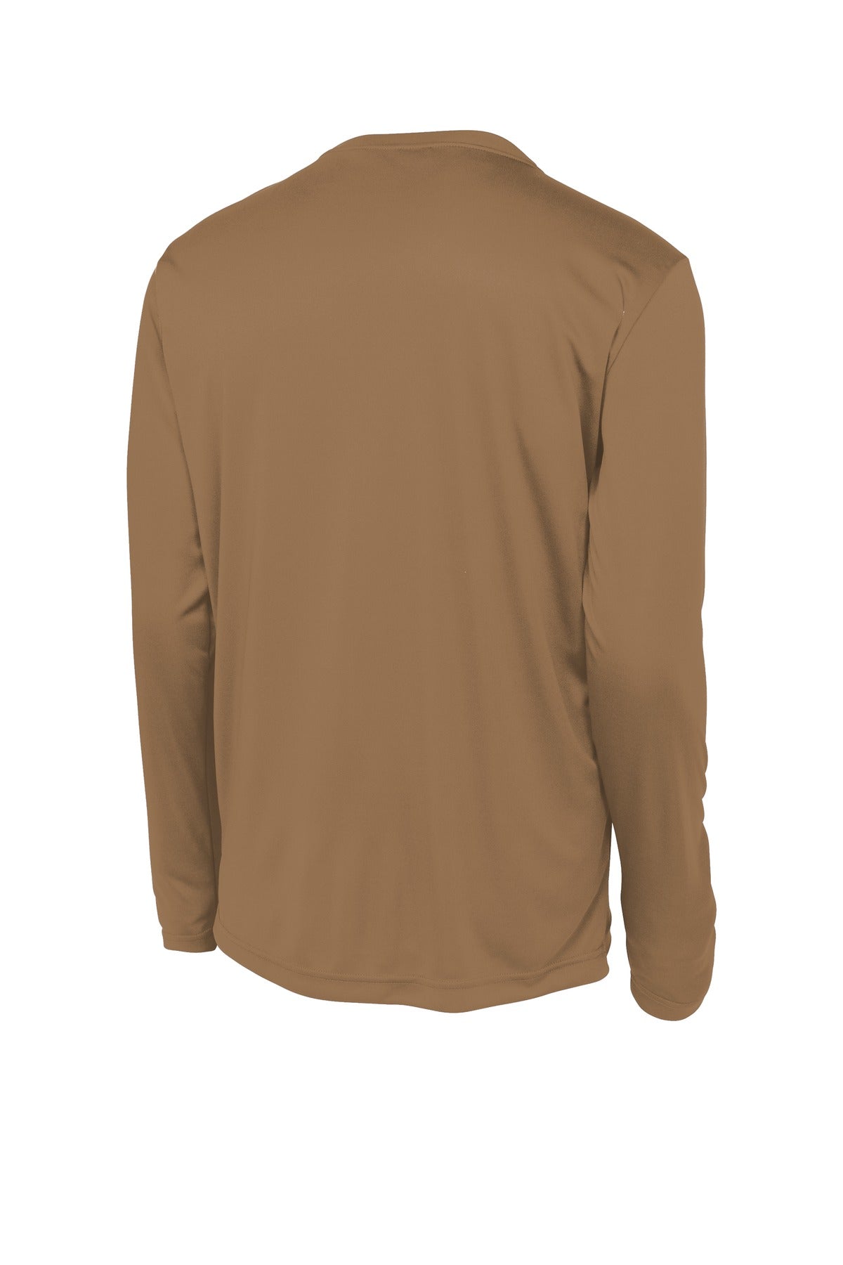 Rear View of Woodland Brown Sport-Tek Long Sleeve PosiCharge Competitor Tee. ST350LS