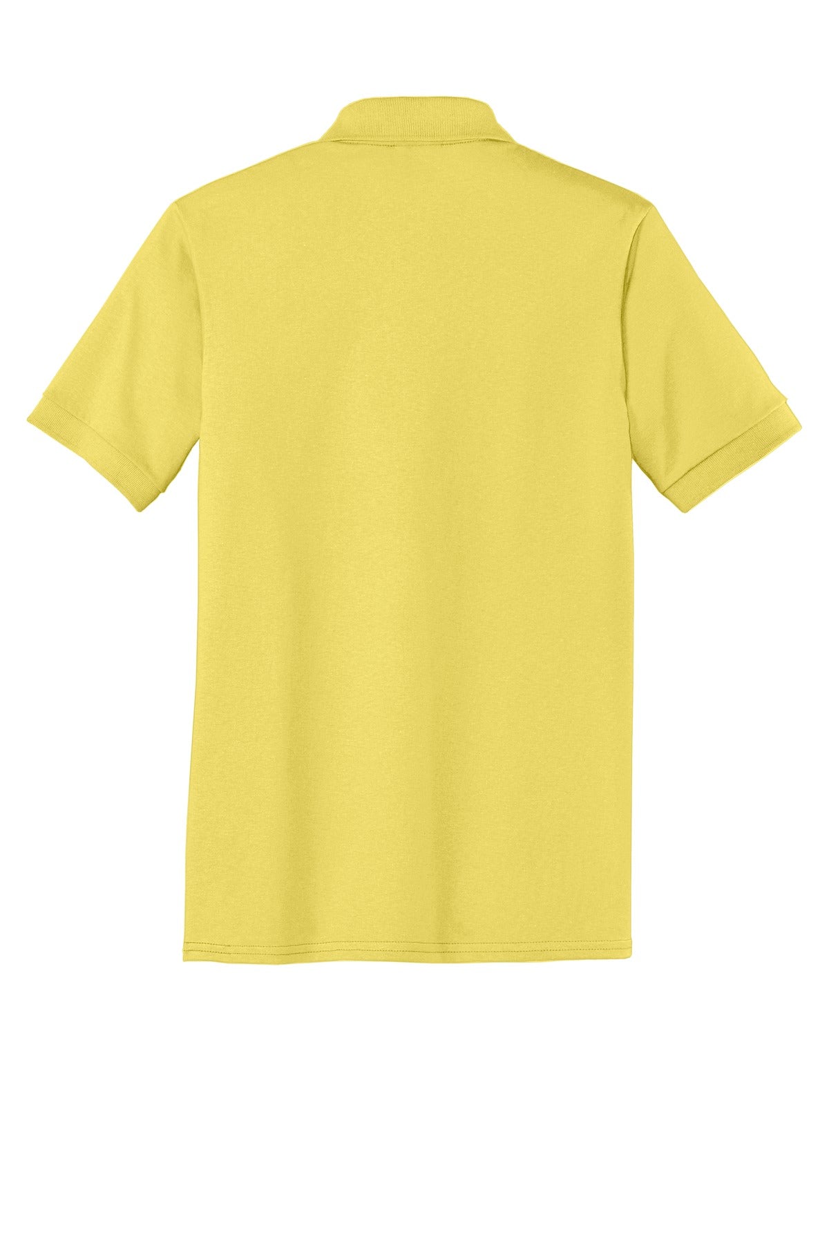 Rear View of Yellow Port & Co Core Blend Jersey Knit Polo. KP55