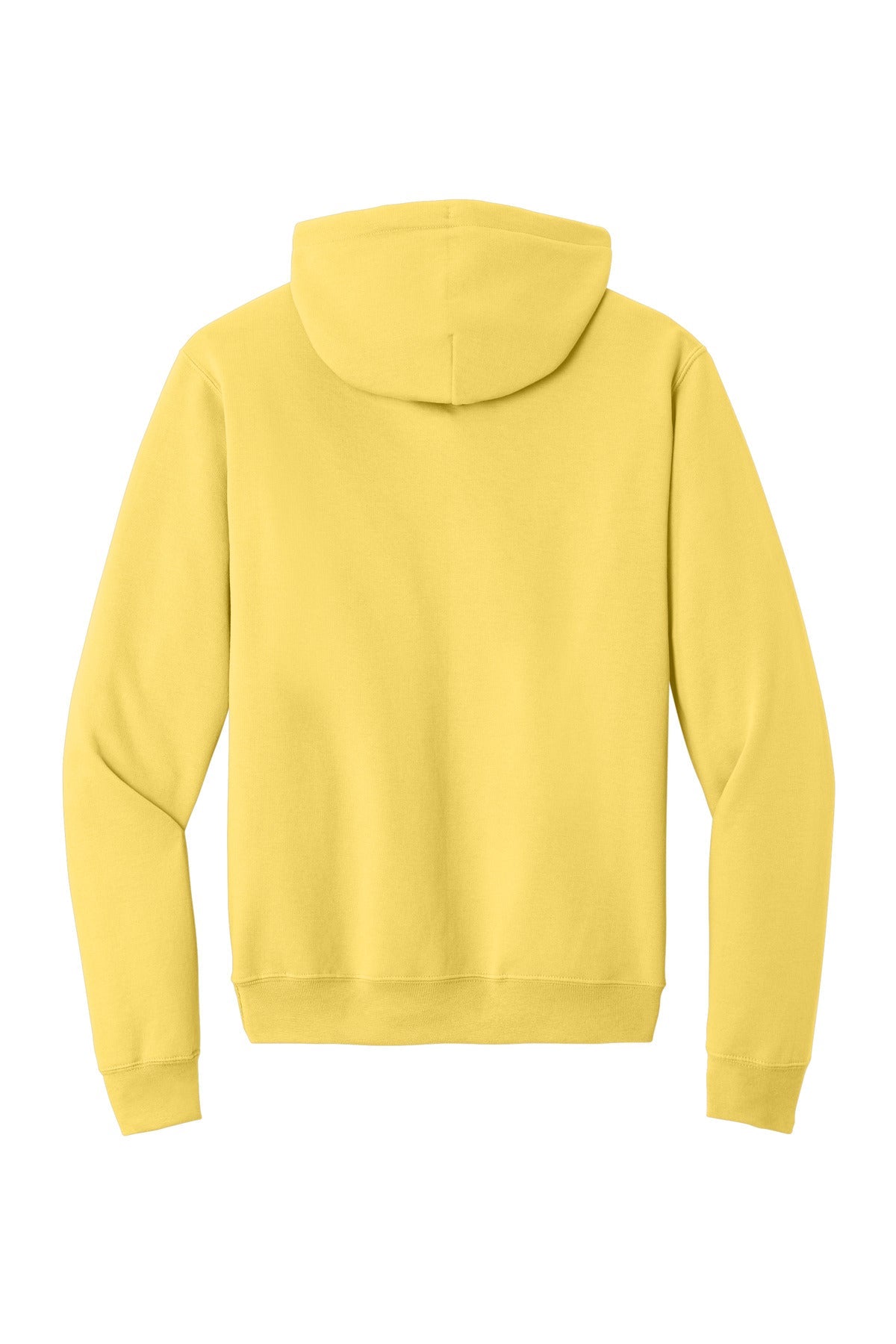 Rear View of Yellow Port & Co Core Fleece Pullover Hooded Sweatshirt. PC78H