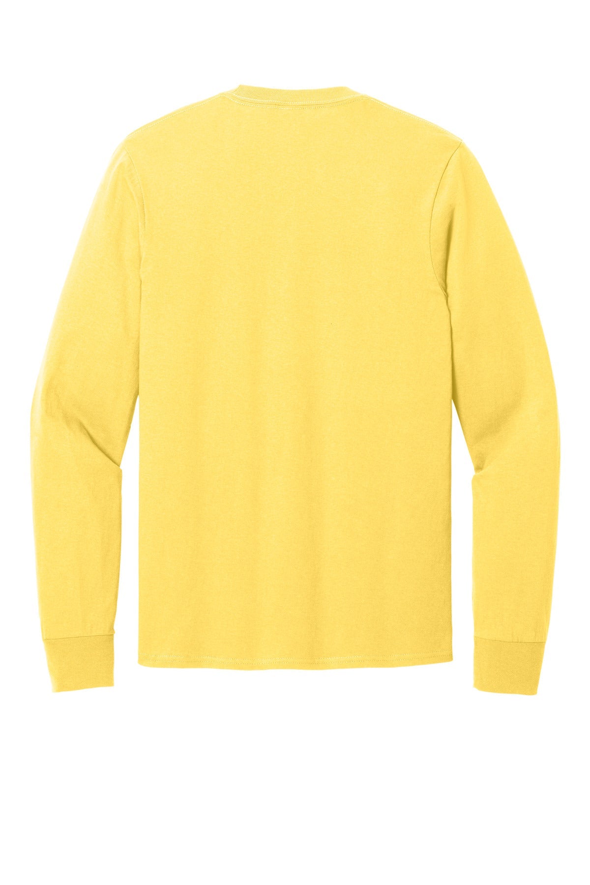 Rear View of Yellow Port & Co Long Sleeve Core Cotton Tee. PC54LS