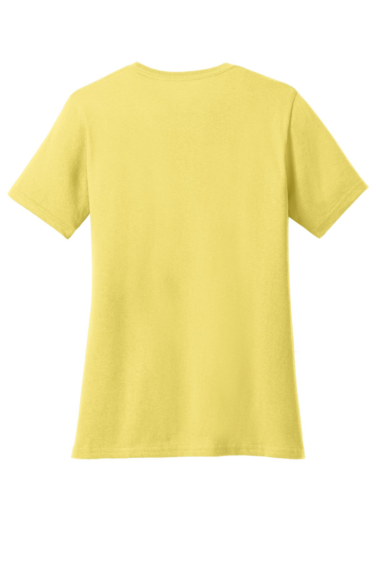 Rear View of Yellow Port & Co Women's Core Cotton Tee. LPC54