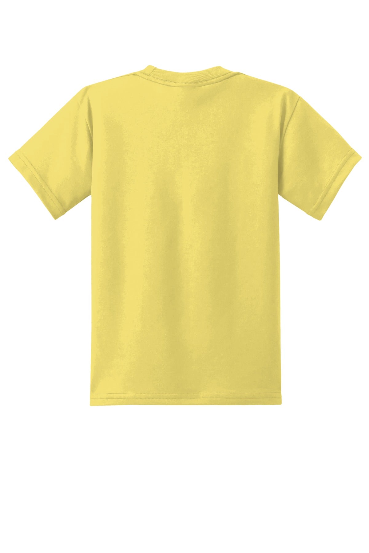 Rear View of Yellow Port & Co Youth Core Blend Tee. PC55Y