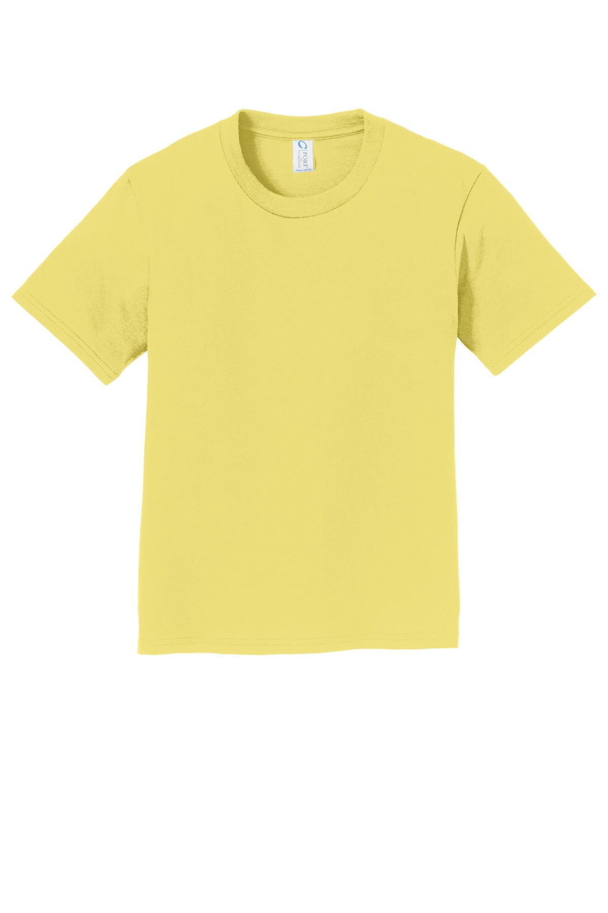 Rear View of Yellow Port & Co Youth Fan Favorite Tee. PC450Y