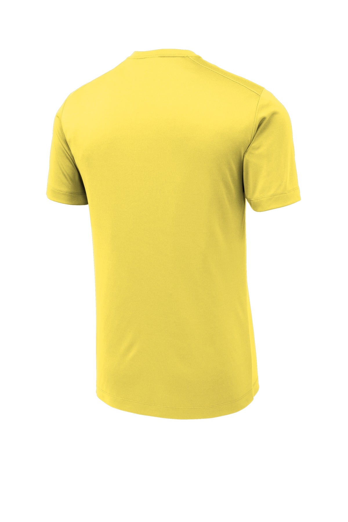 Rear View of Yellow Sport-Tek Posi-UV Pro Tee. ST420