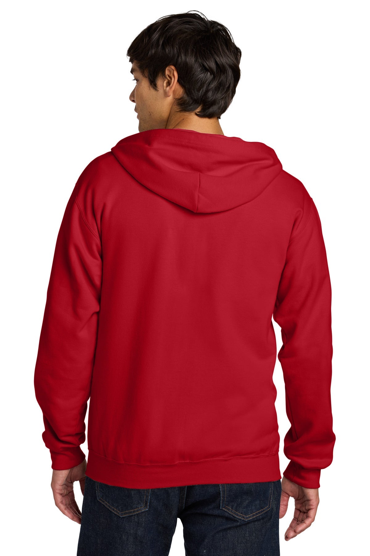 Red Gildan Softstyle Midweight Fleece Full-Zip Hooded Sweatshirt SF600