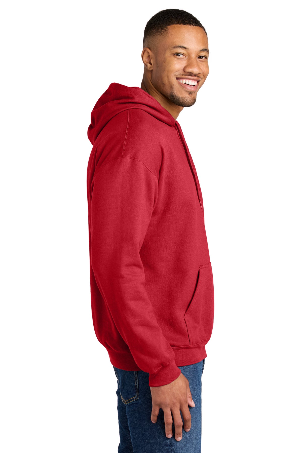 Red Gildan Softstyle Midweight Pullover Hooded Sweatshirt SF500