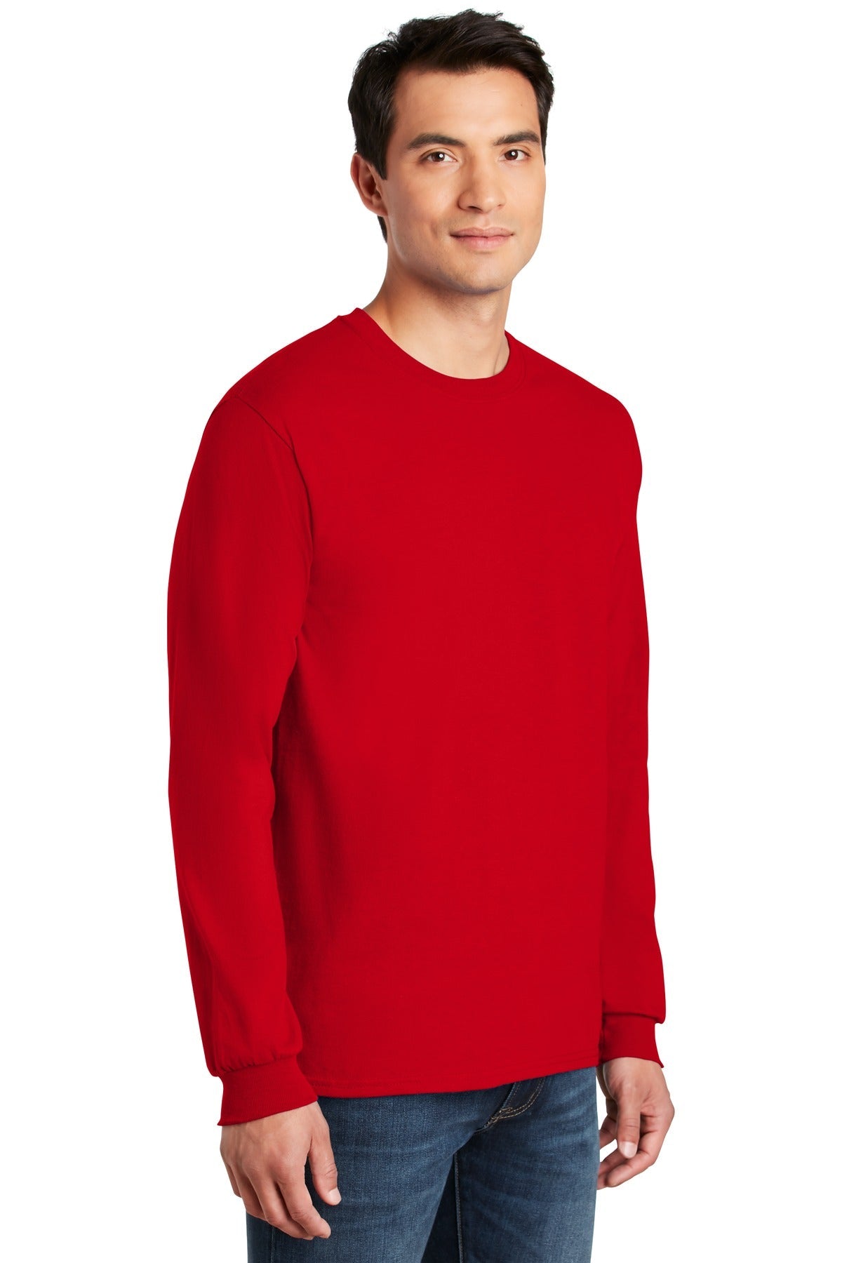 Red Gildan - Ultra Cotton 100% US Cotton Long Sleeve T-Shirt. G2400