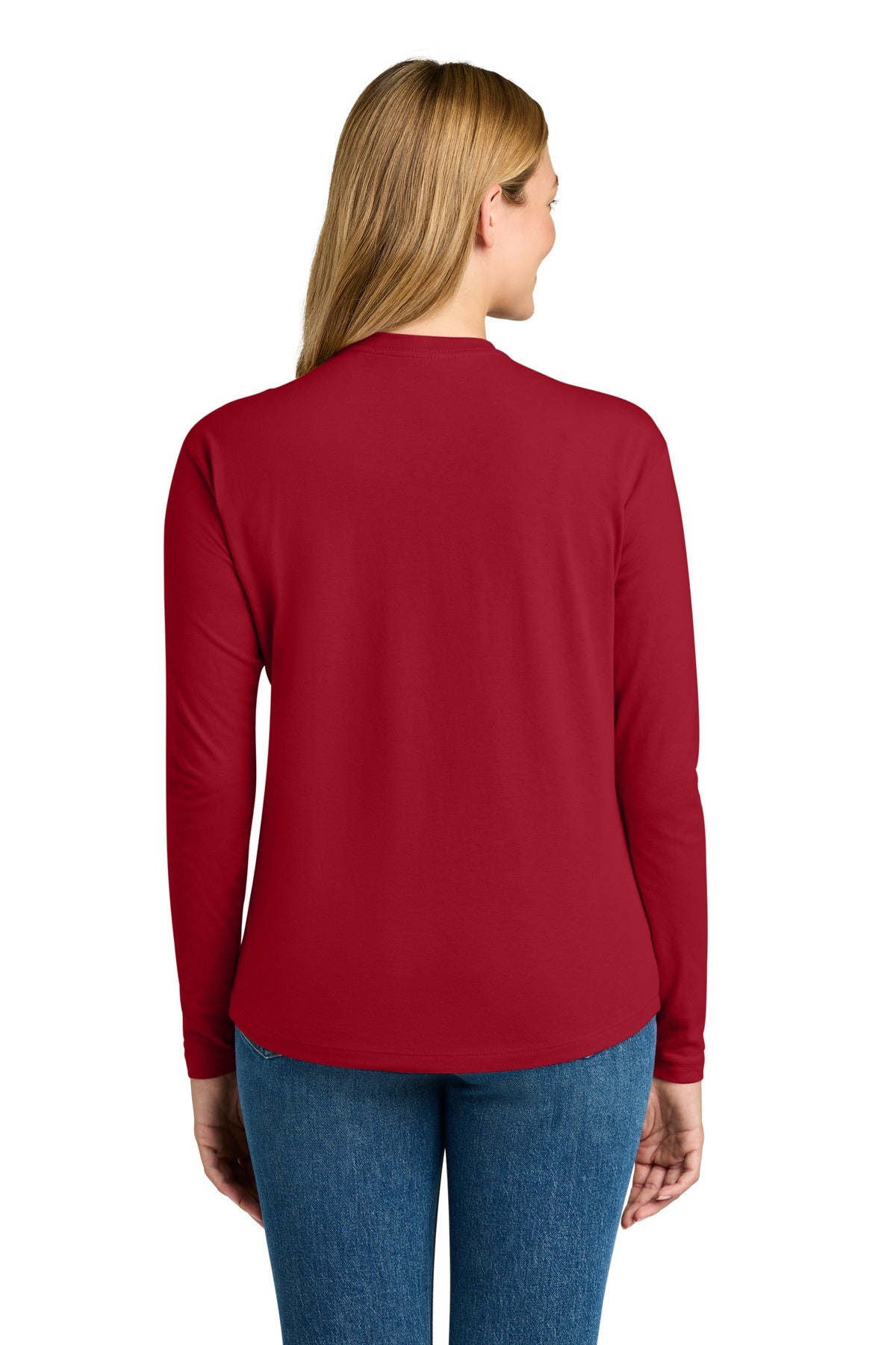 Red Next Level Apparel Women's Cotton Relaxed Long Sleeve Tee NL3911