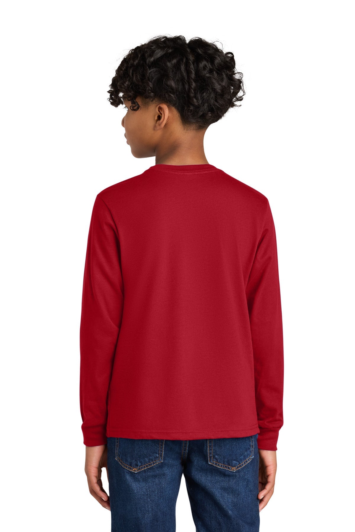 Red Next Level Apparel Youth Cotton Long Sleeve Tee NL3311