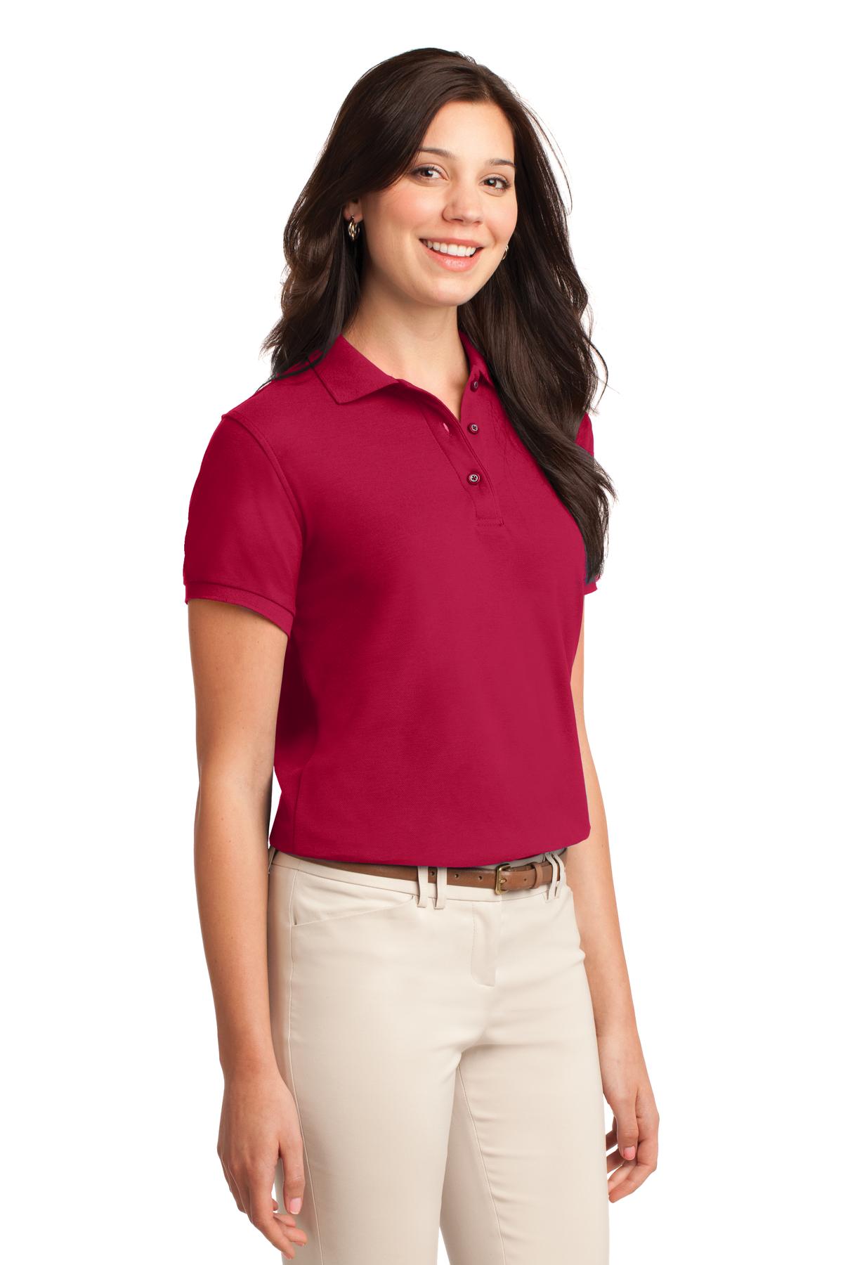 Red Port Authority Women's Silk Touch Polo. L500