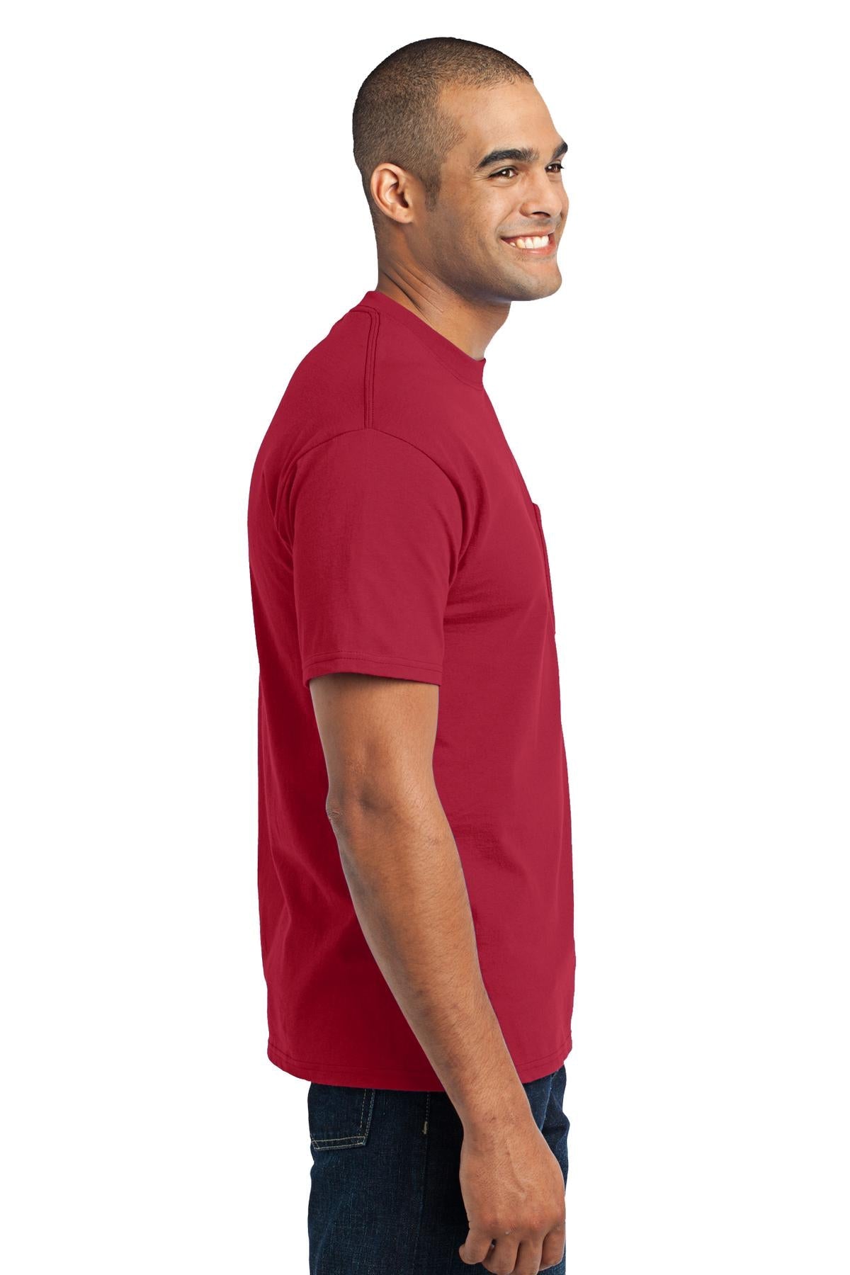 Red Port & Co Core Blend Pocket Tee. PC55P