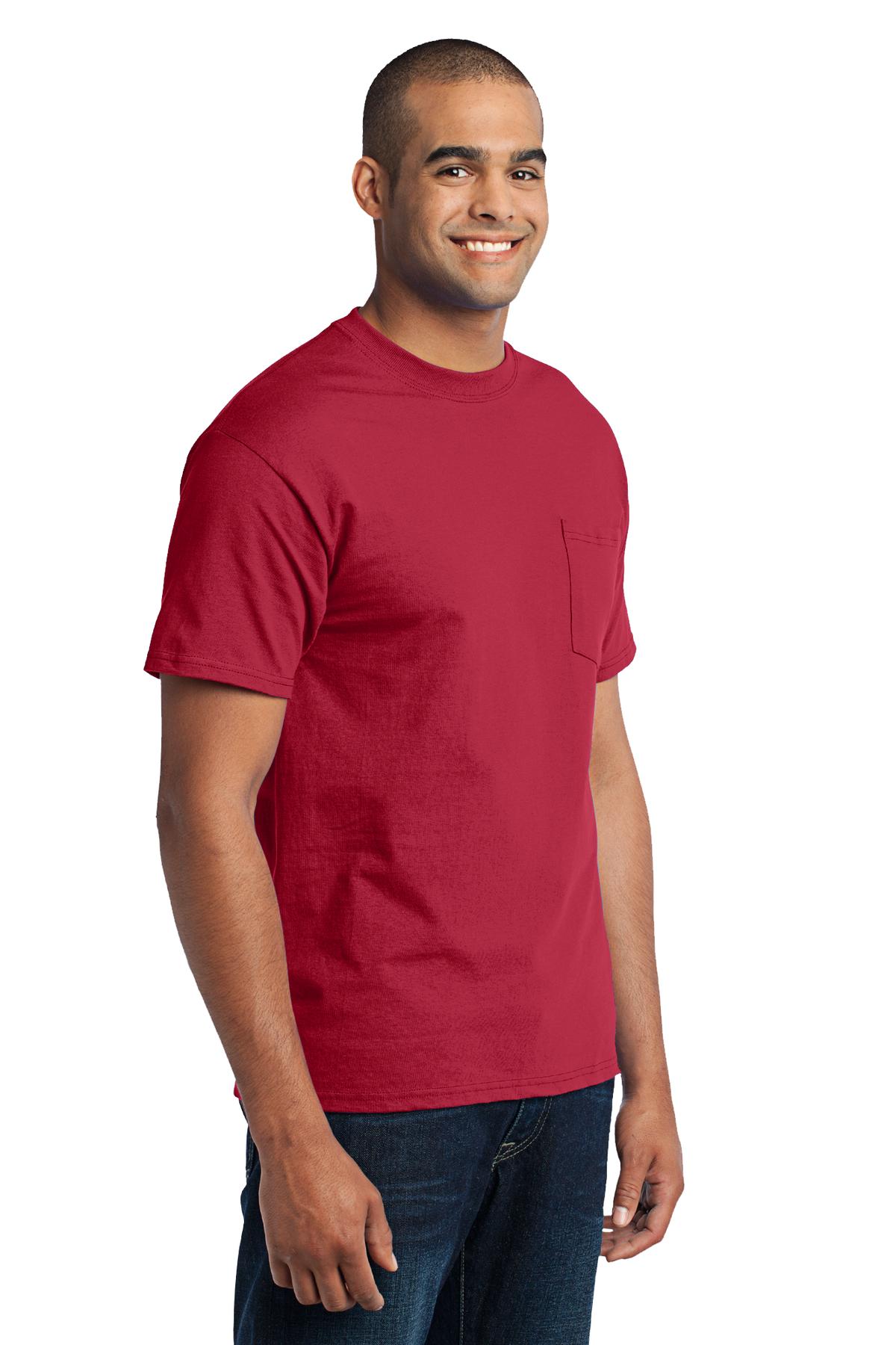 Red Port & Co Core Blend Pocket Tee. PC55P