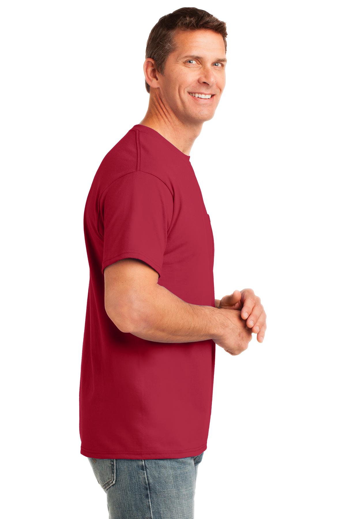Red Port & Co Core Cotton Pocket Tee. PC54P