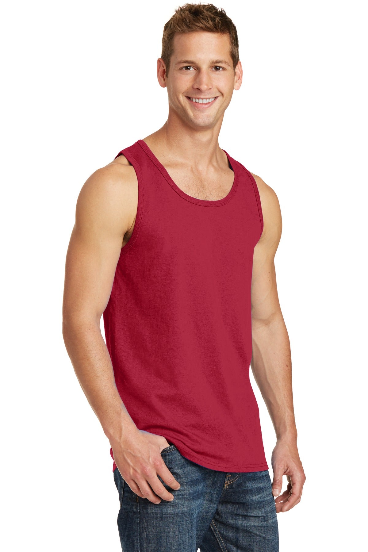 Red Port & Co Core Cotton Tank Top. PC54TT