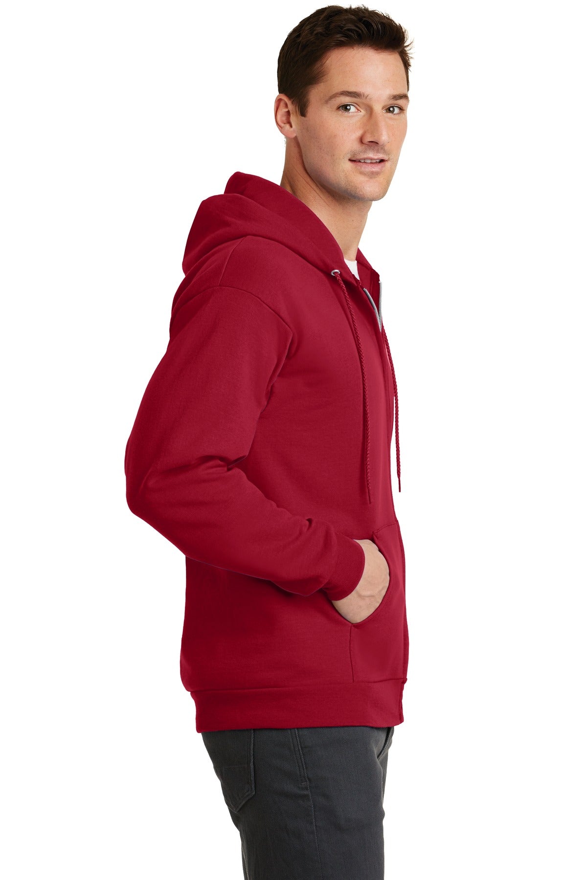 Red Port & Co Core Fleece Full-Zip Hooded Sweatshirt. PC78ZH