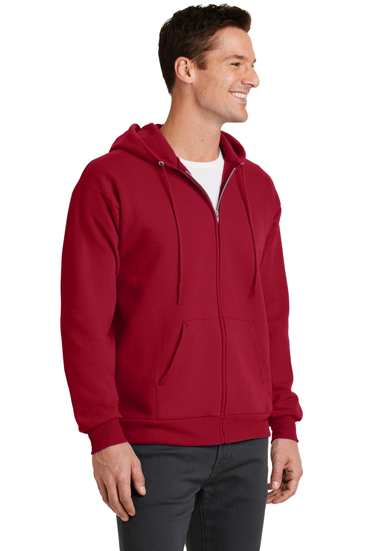 Red Port & Co Core Fleece Full-Zip Hooded Sweatshirt. PC78ZH