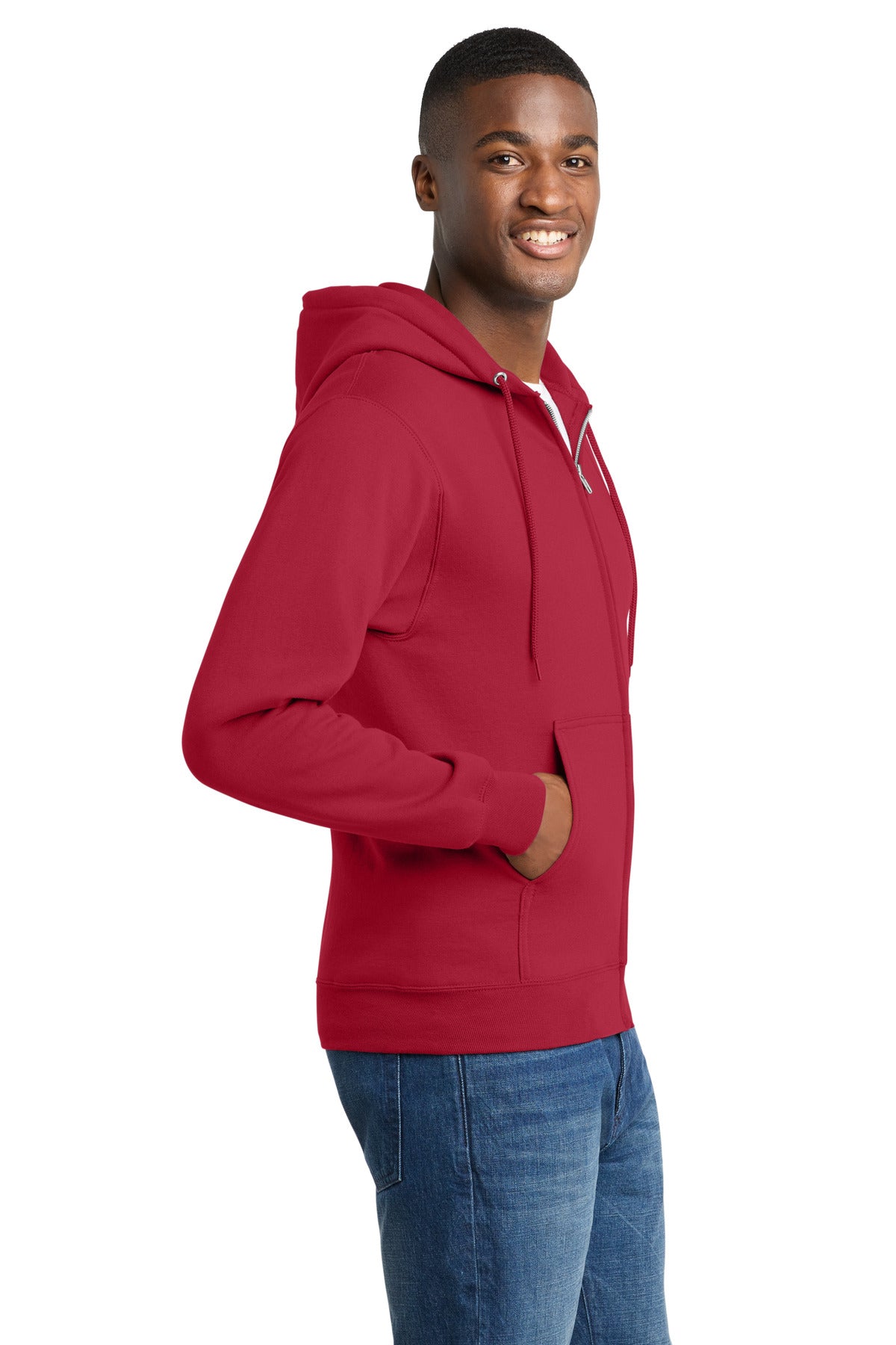 Red Port & Co Core Fleece Full-Zip Hooded Sweatshirt. PC78ZH