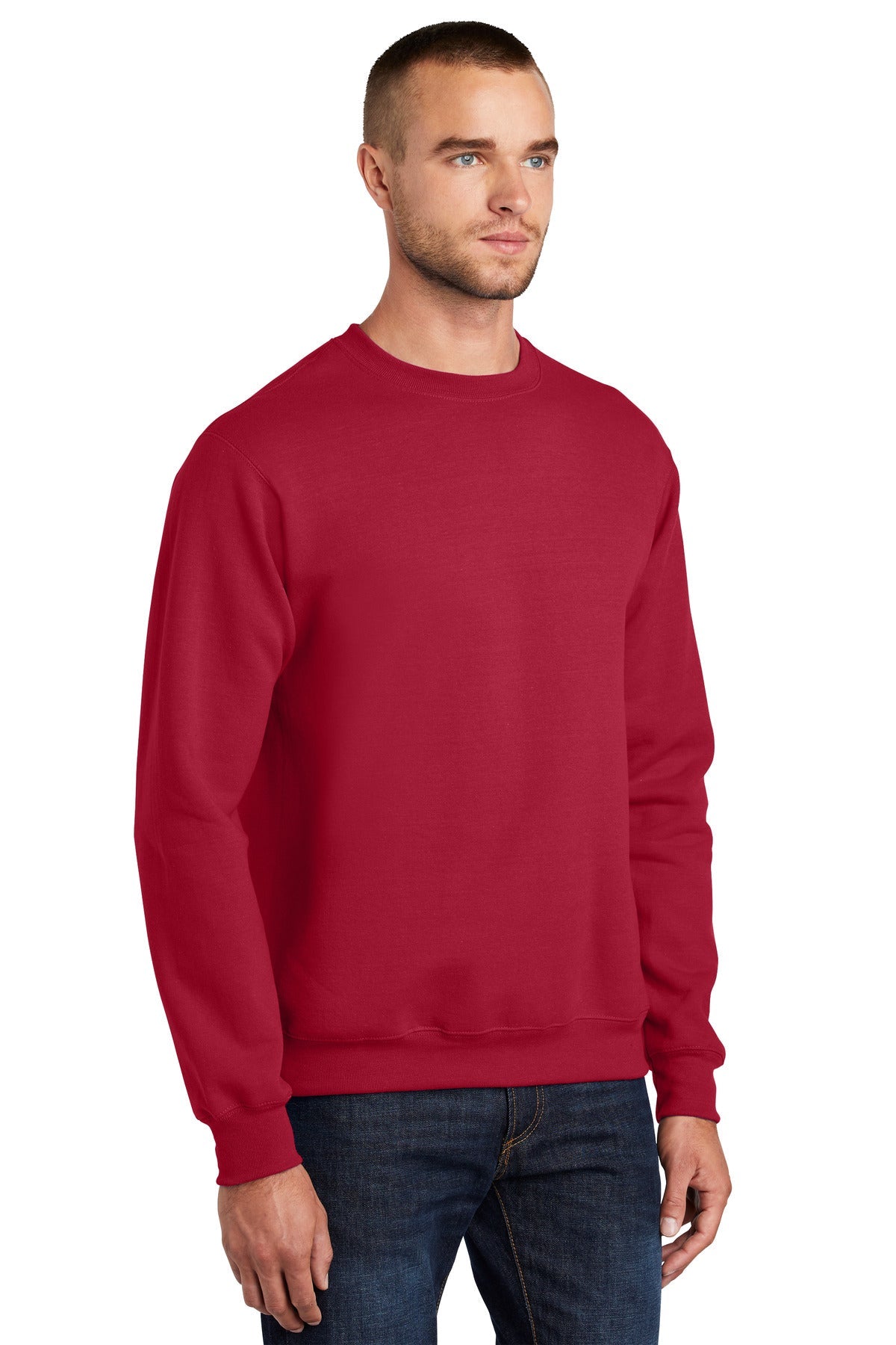 Red Port & Co Essential Fleece Crewneck Sweatshirt. PC90