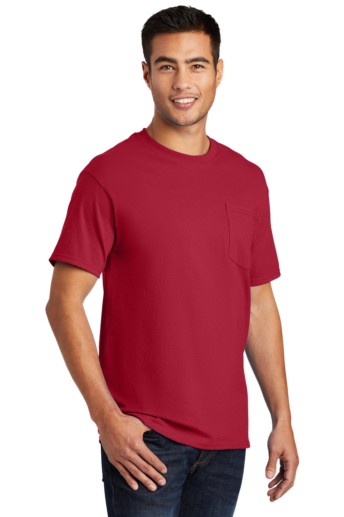 Red Port & Co Essential Pocket Tee. PC61P