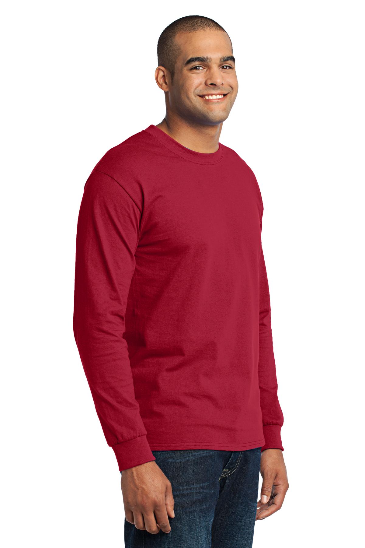 Red Port & Co Long Sleeve Core Blend Tee. PC55LS