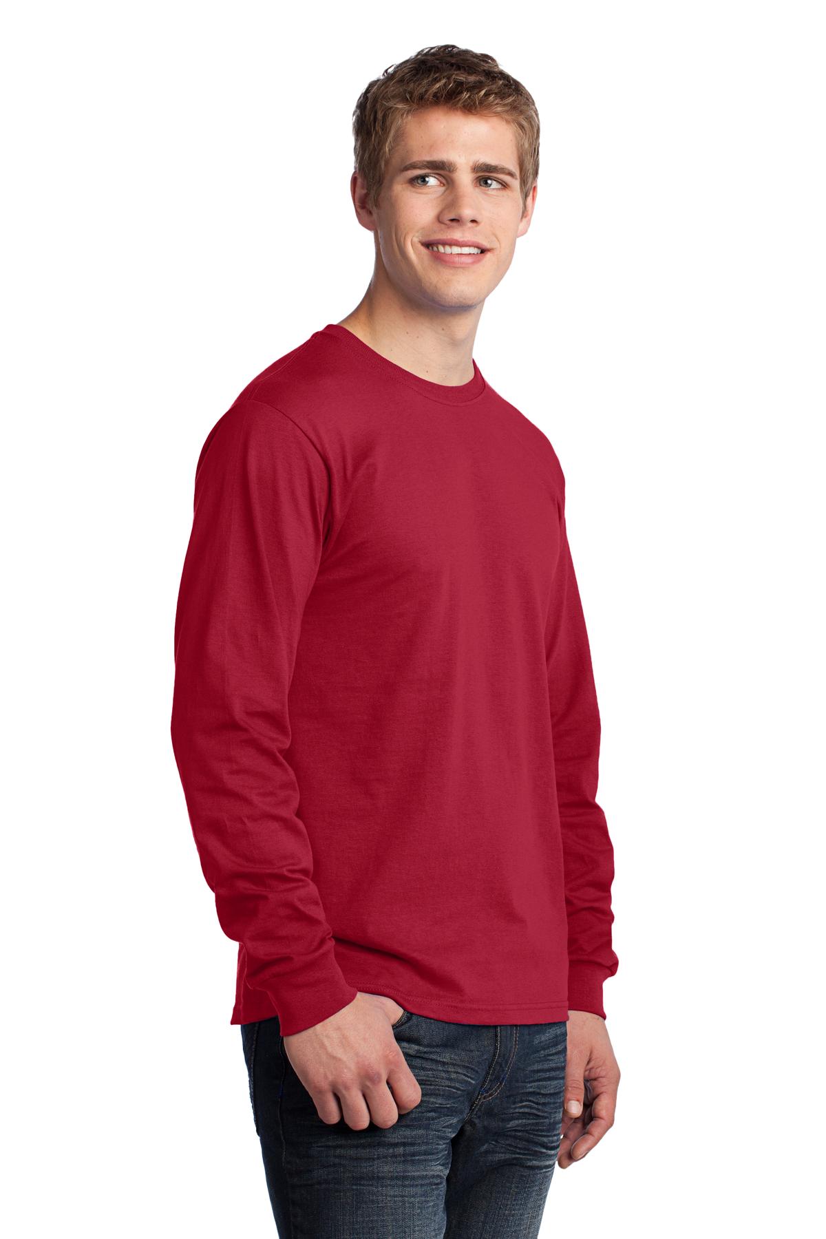 Red Port & Co Long Sleeve Core Cotton Tee. PC54LS