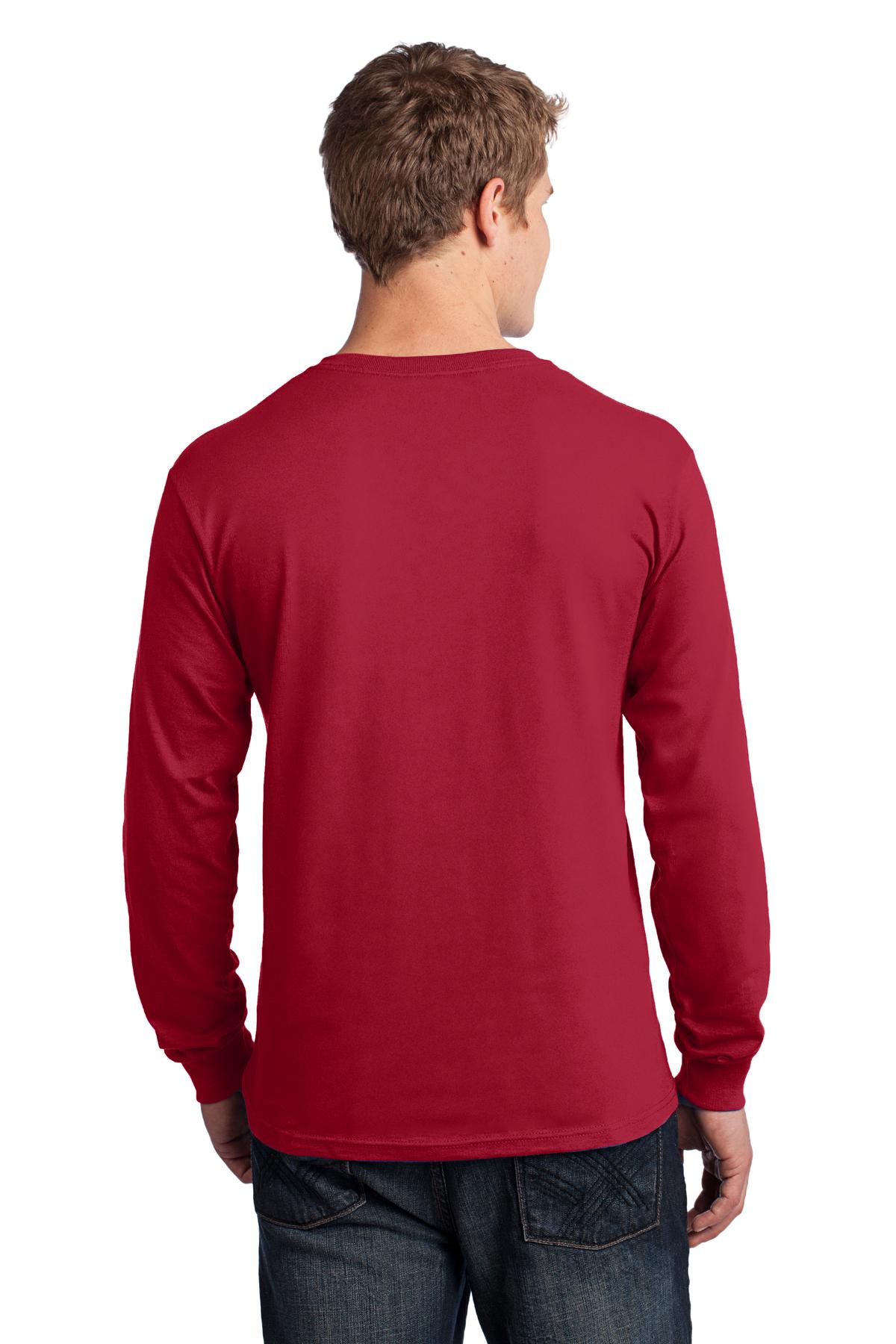 Red Port & Co Long Sleeve Core Cotton Tee. PC54LS