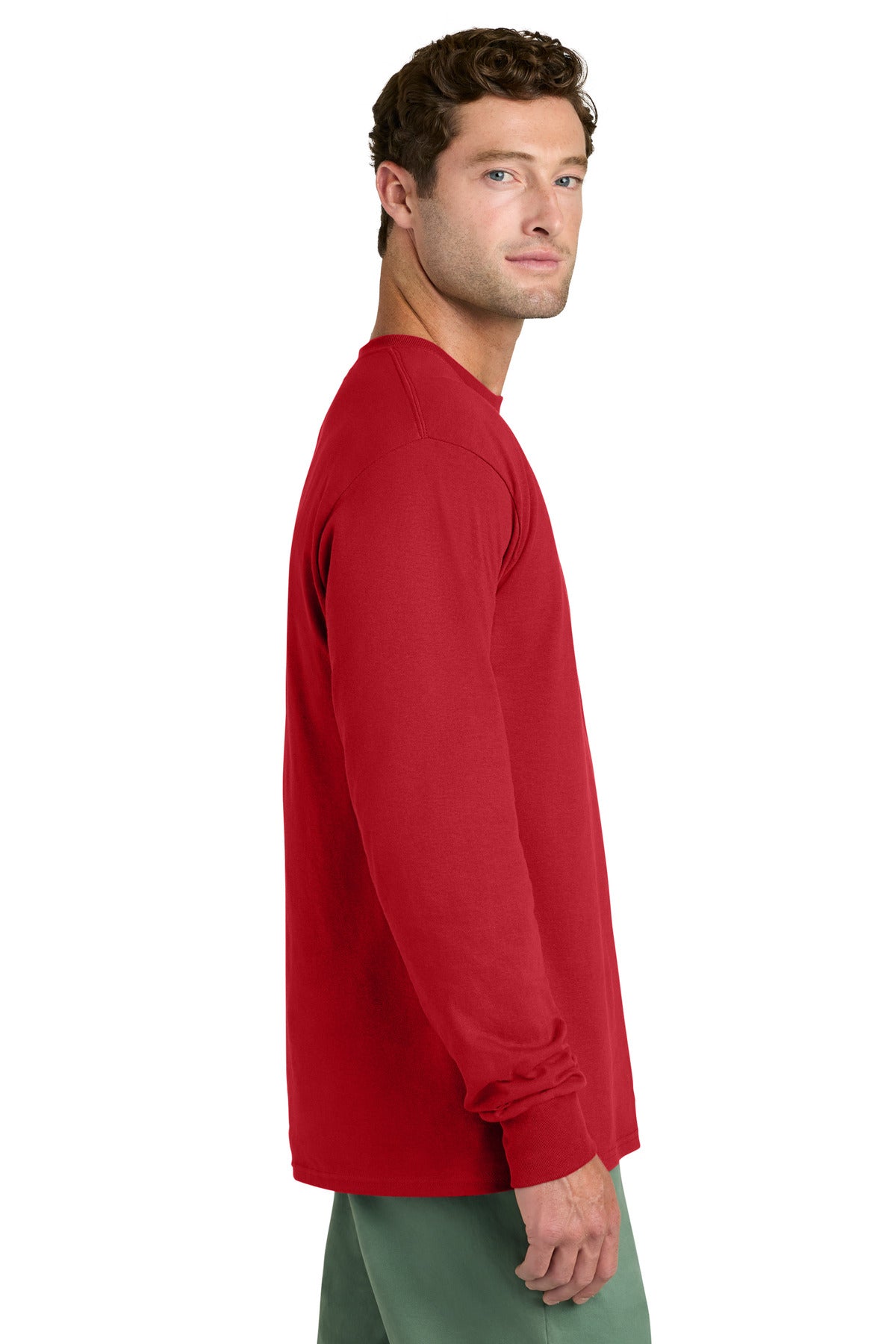 Red Port & Co Long Sleeve Core Cotton Tee. PC54LS