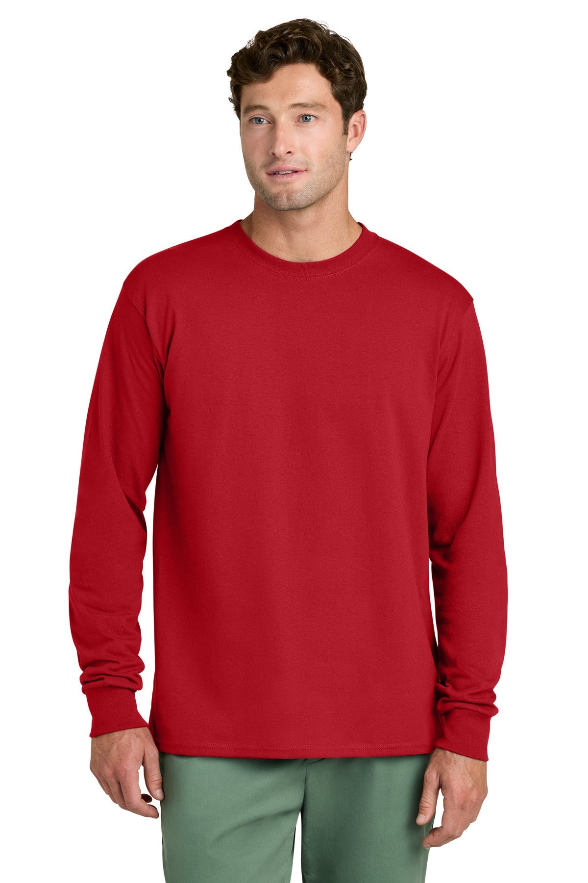 Red Port & Co Long Sleeve Core Cotton Tee. PC54LS