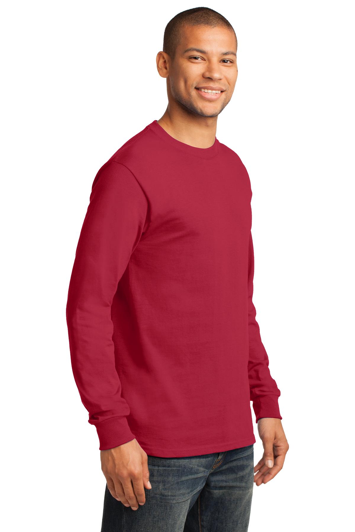 Red Port & Co Long Sleeve Essential Tee. PC61LS