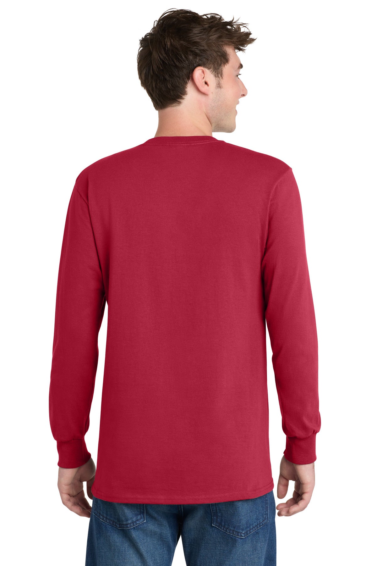 Red Port & Co Long Sleeve Essential Tee. PC61LS