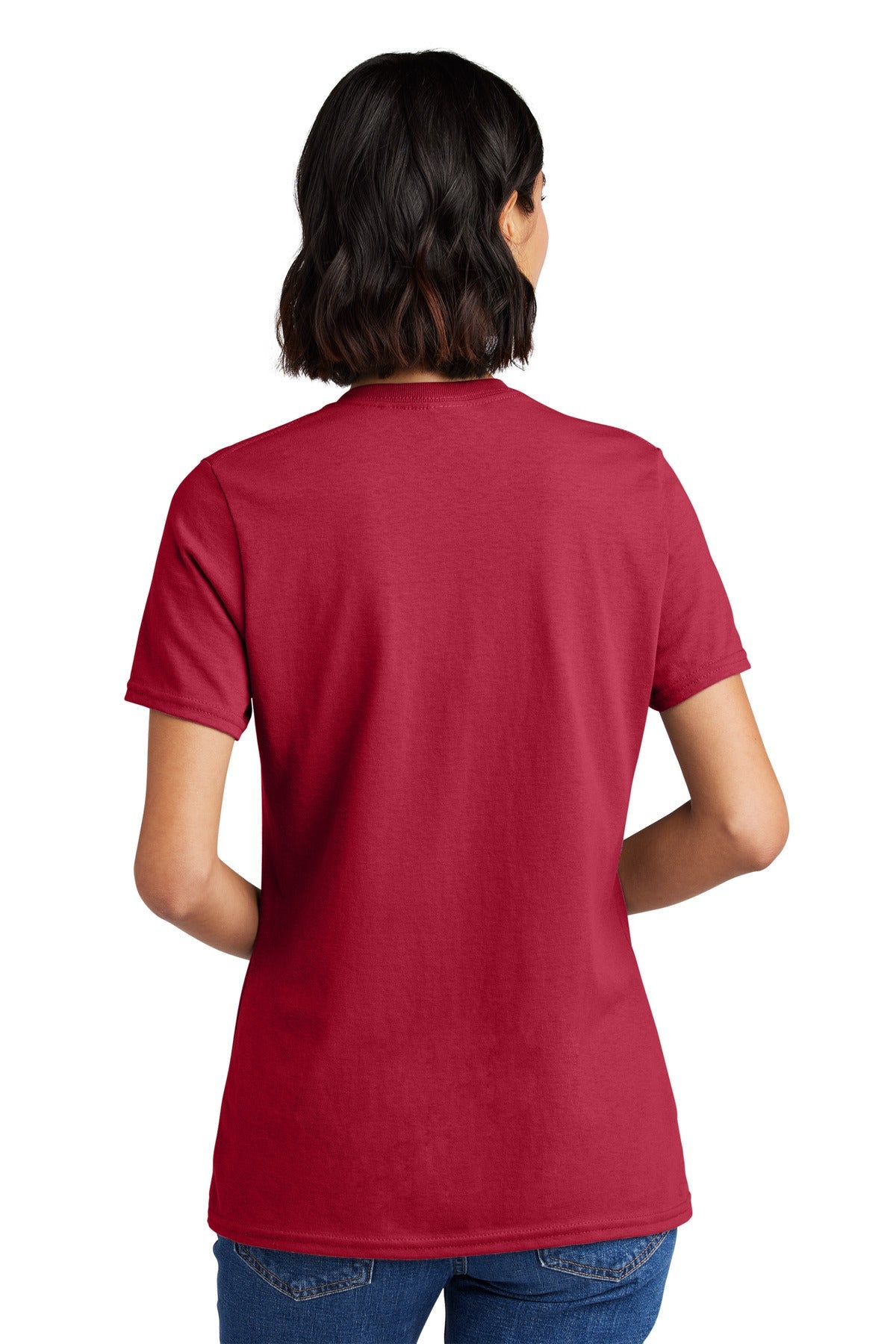 Red Port & Co Women's Core Cotton V-Neck Tee. LPC54V