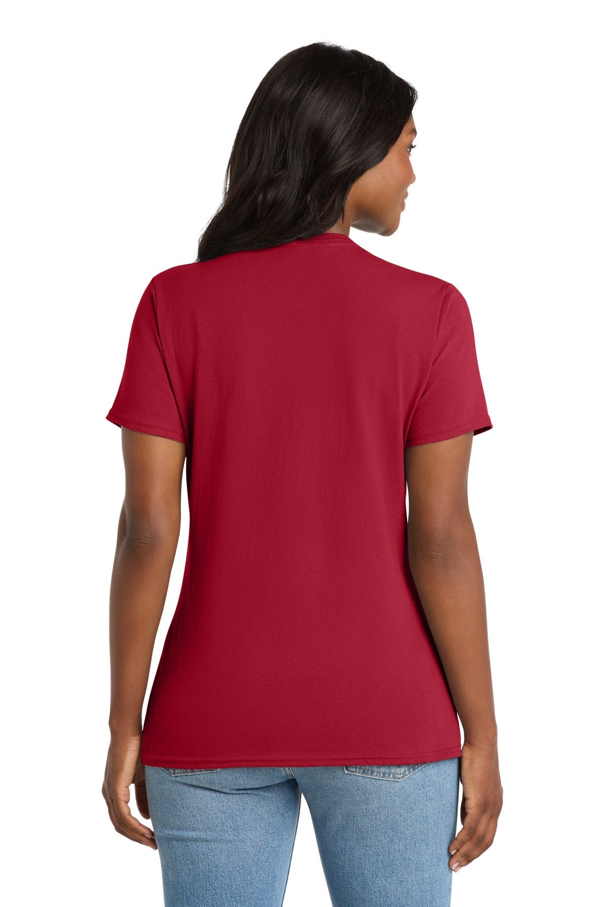 Red Port & Co Women's Core Cotton V-Neck Tee. LPC54V