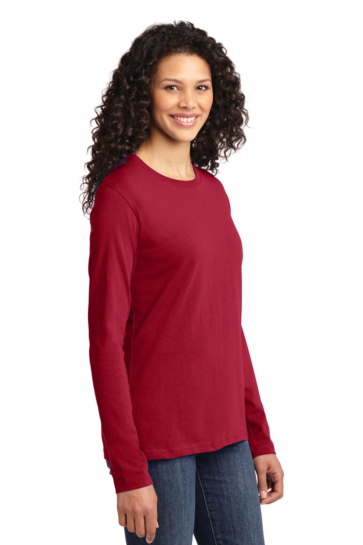 Red Port & Co Women's Long Sleeve Core Cotton Tee. LPC54LS