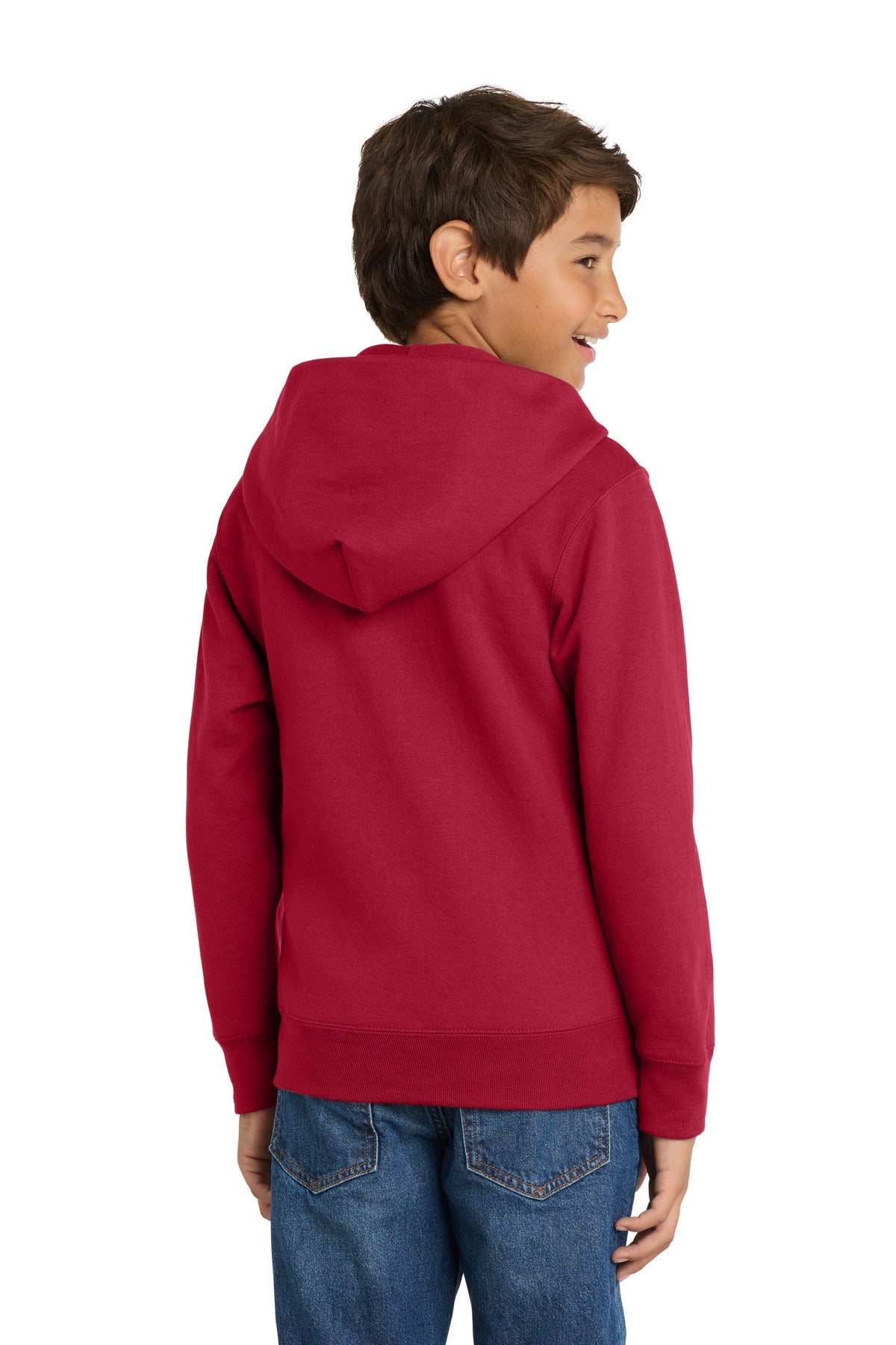 Red Port & Co Youth Core Fleece Full-Zip Hooded Sweatshirt. PC90YZH