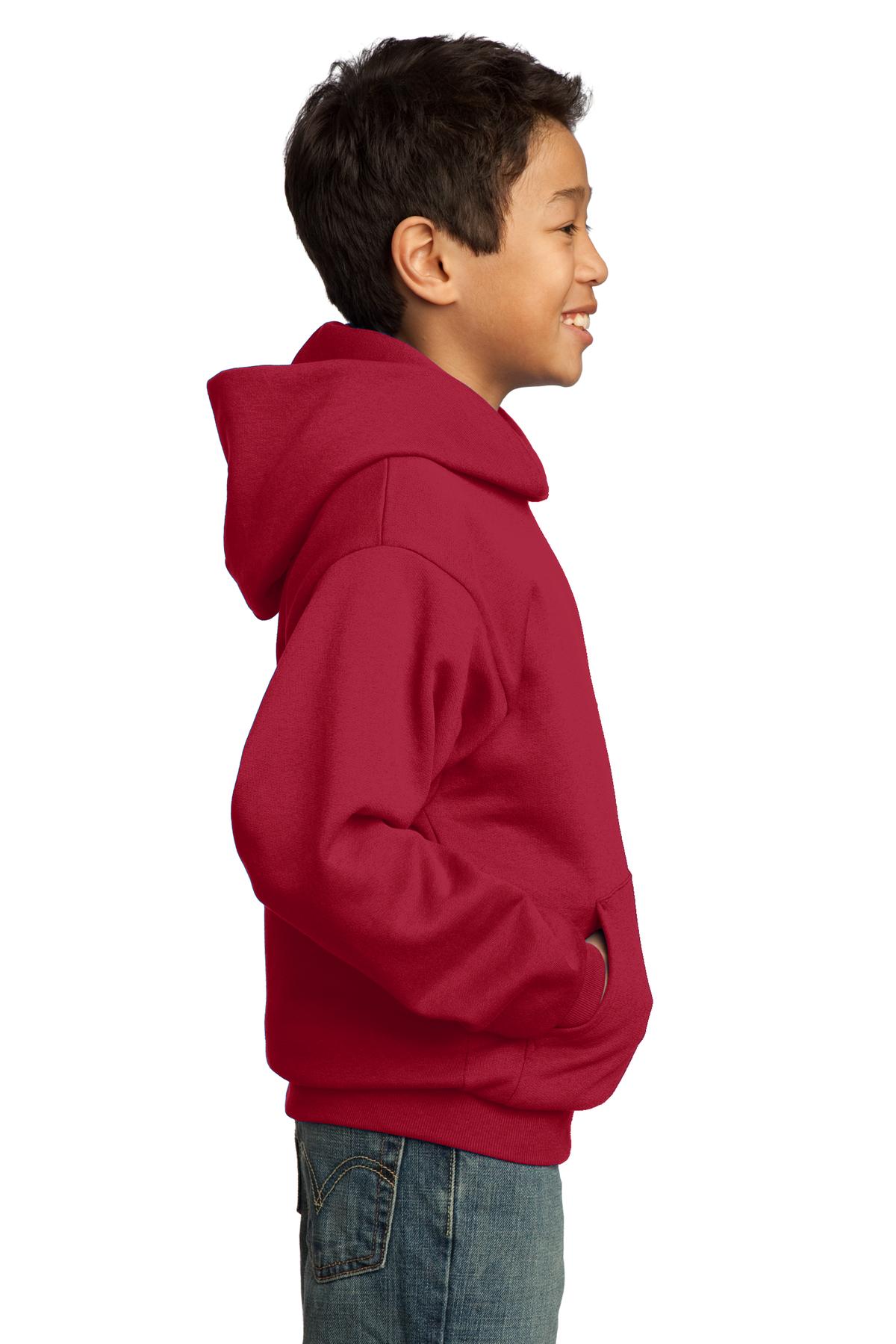 Red Port & Co Youth Core Fleece Pullover Hooded Sweatshirt. PC90YH