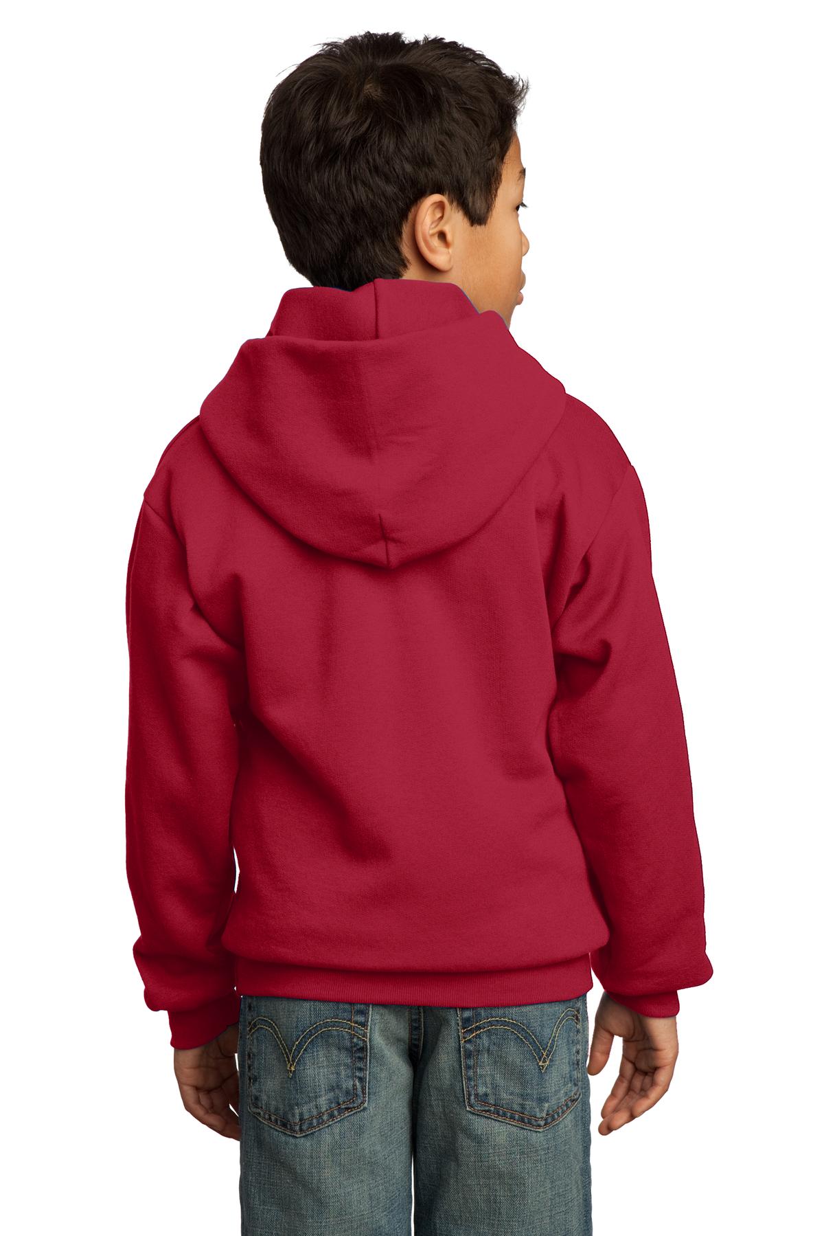 Red Port & Co Youth Core Fleece Pullover Hooded Sweatshirt. PC90YH