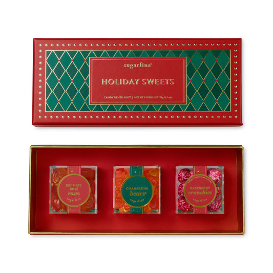 Red Sugarfina Holiday 3PC Candy Bento Box plain