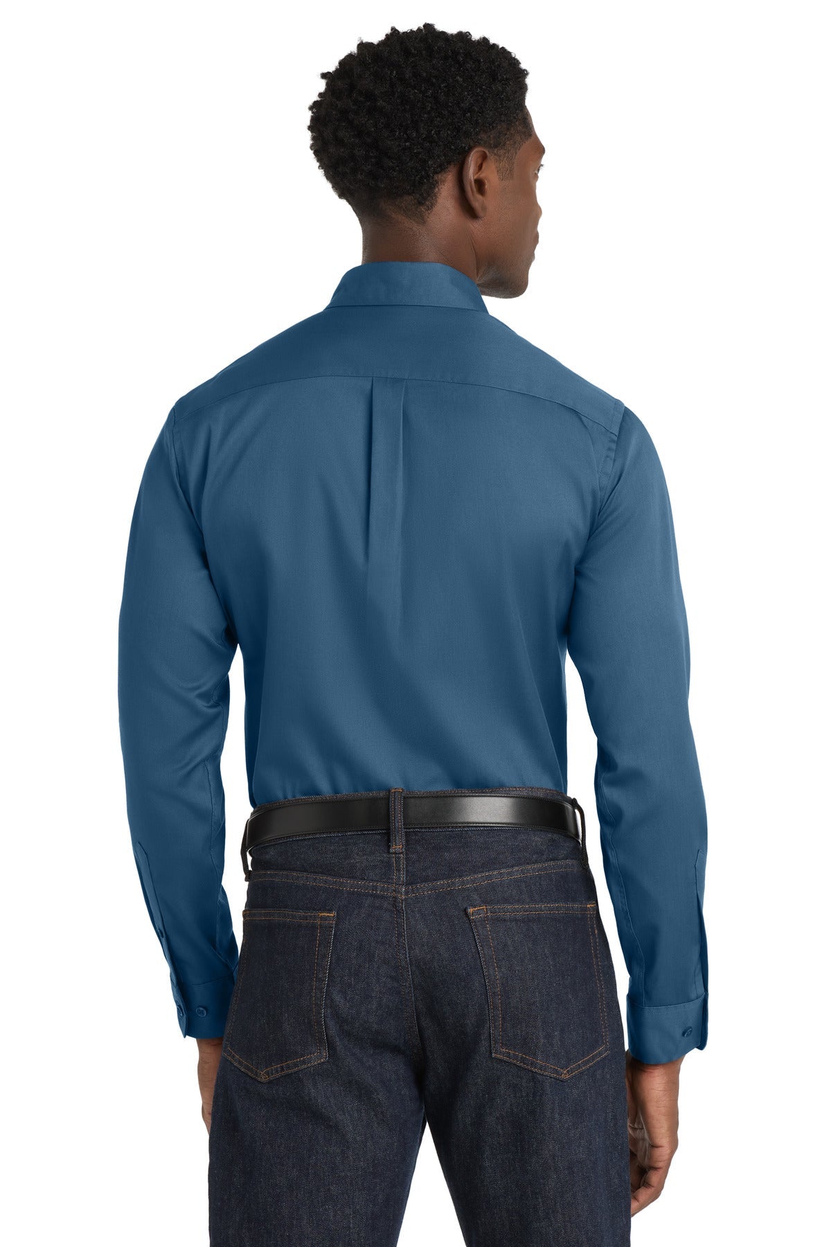 RgttaBlue Port Authority Long Sleeve SuperPro React Twill Shirt. W808