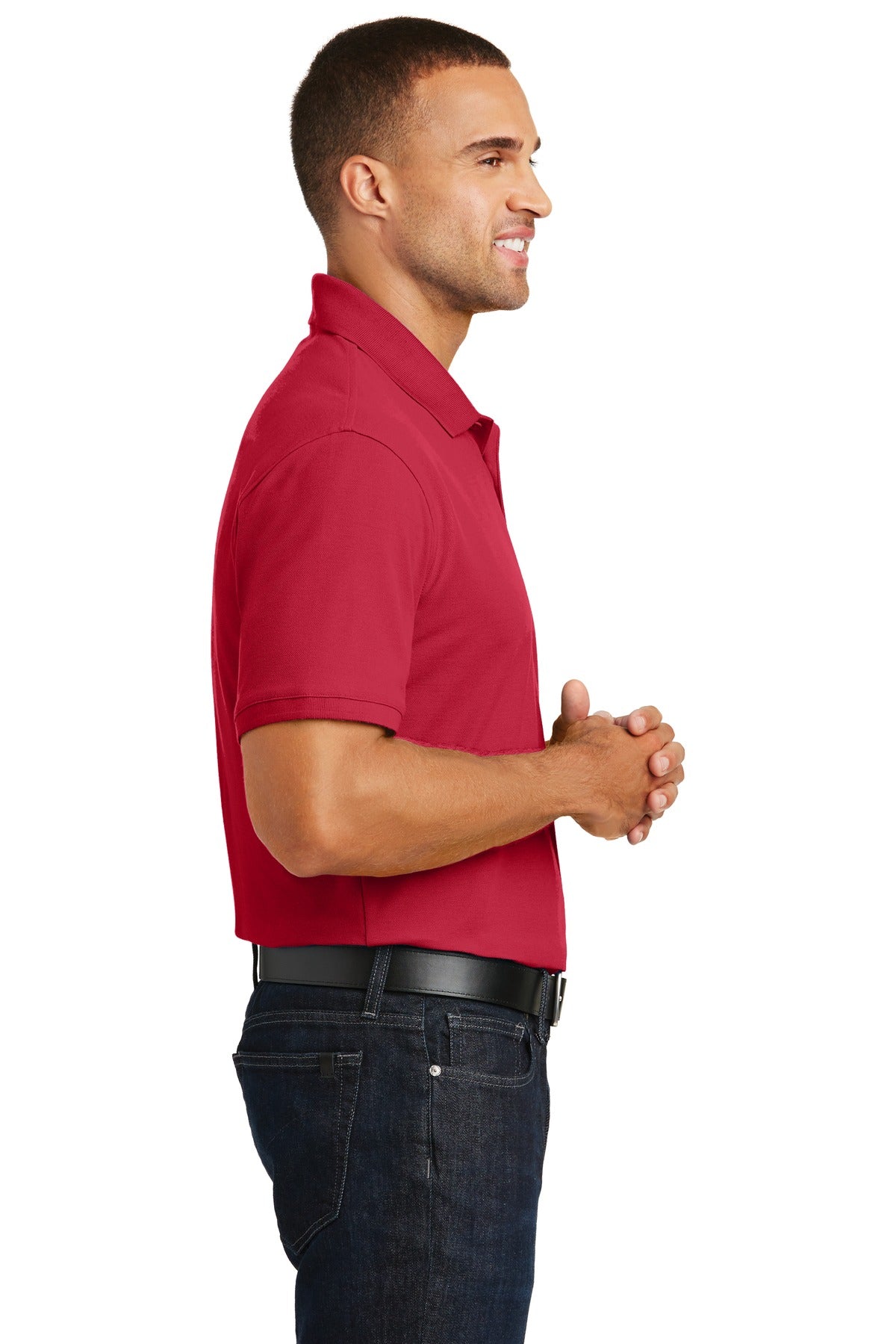 Rich Red Port Authority Core Classic Pique Polo. K100