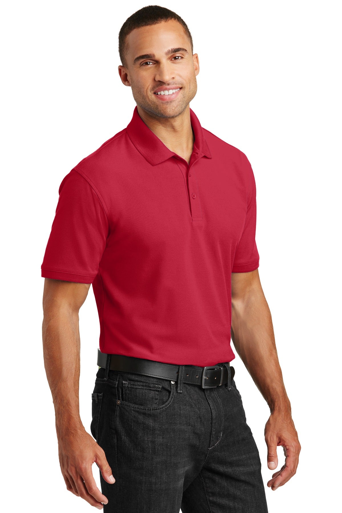 Rich Red Port Authority Core Classic Pique Polo. K100