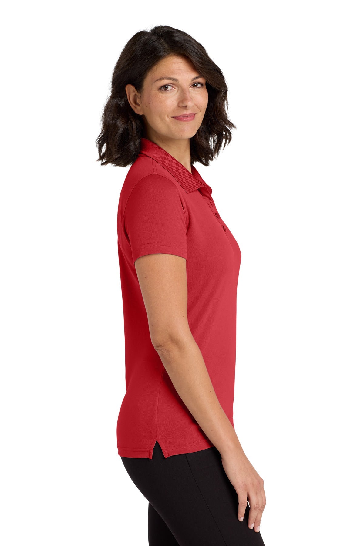 Rich Red Port Authority Women's Dry Zone UV Micro-Mesh Polo. LK110