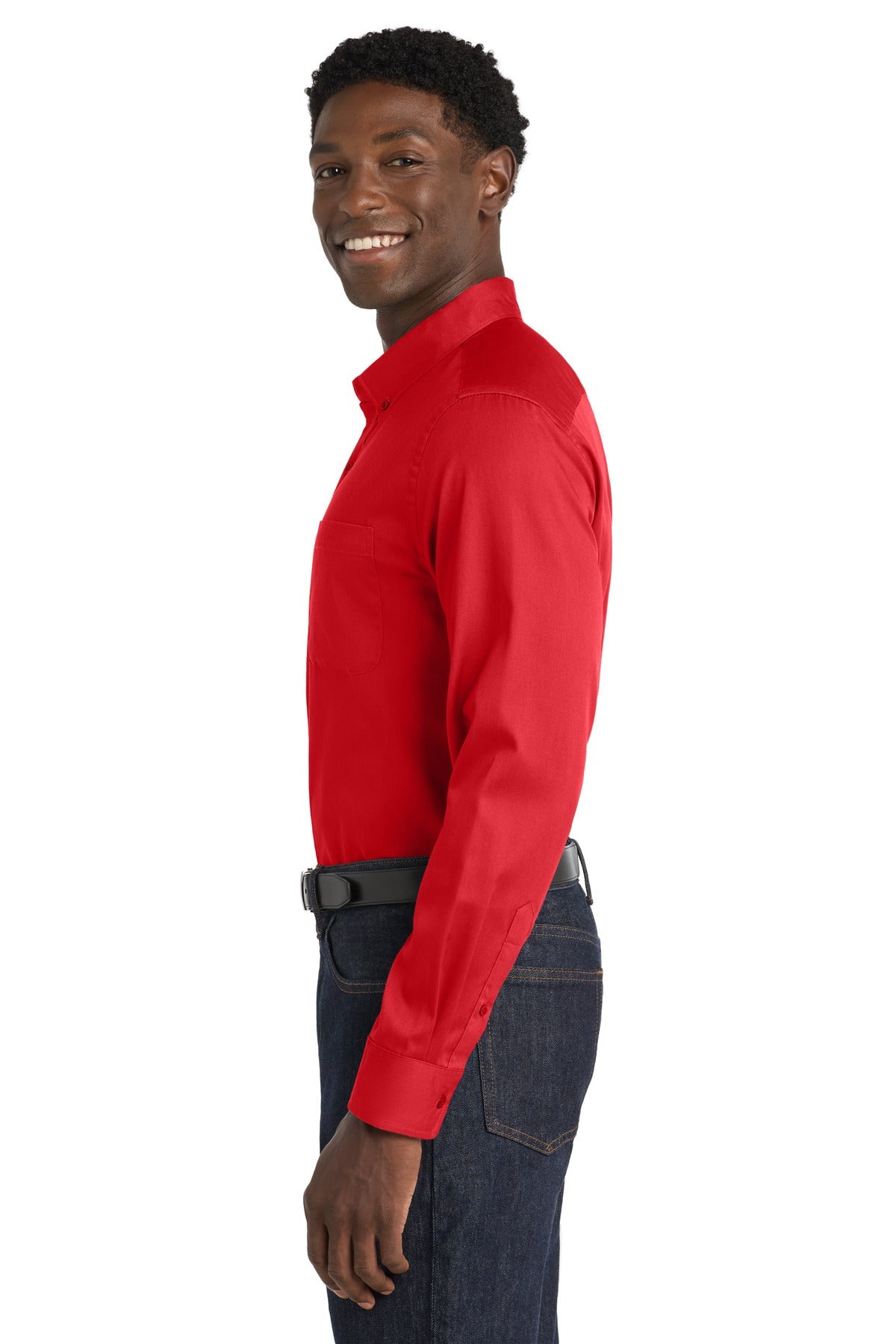 RichRed Port Authority Long Sleeve SuperPro React Twill Shirt. W808