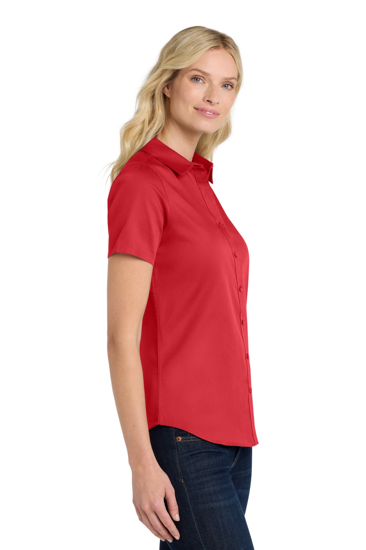 RichRed Port Authority Women's Short Sleeve SuperPro React Twill Shirt. LW809