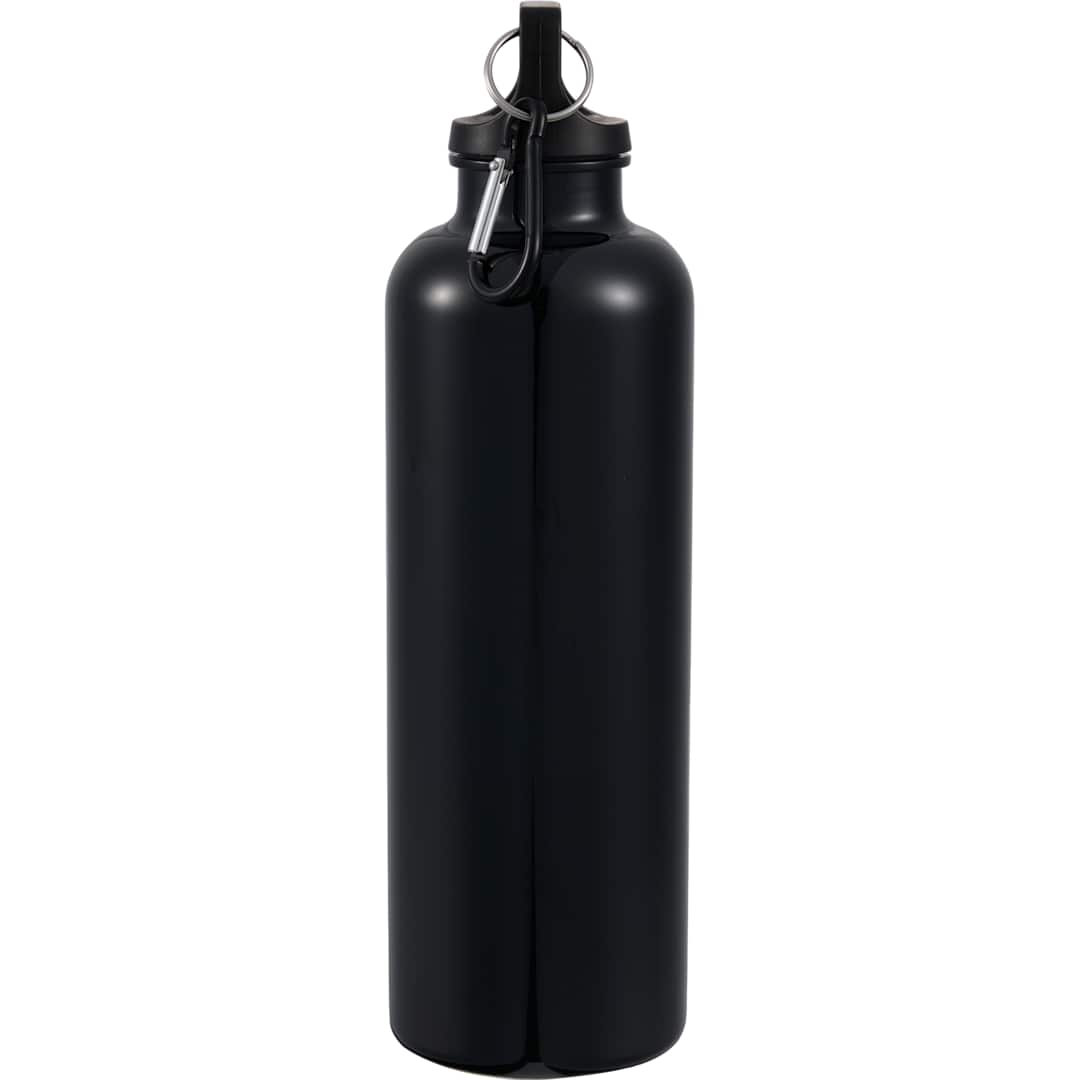 Right View of Black Race 25oz  Recycled Bottle with Carabiner plain