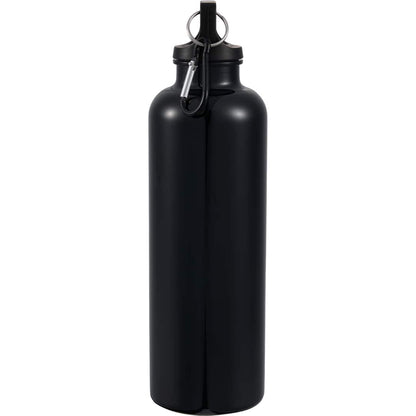 Right View of Black Race 25oz  Recycled Bottle with Carabiner plain