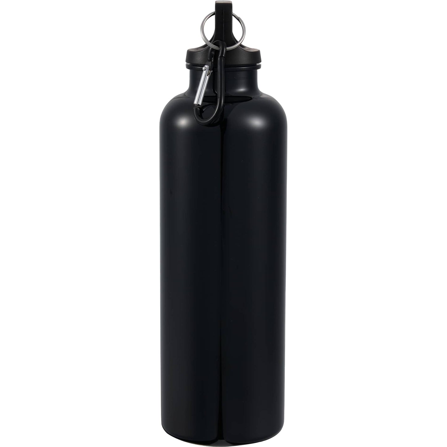 Right View of Black Race 25oz  Recycled Bottle with Carabiner plain