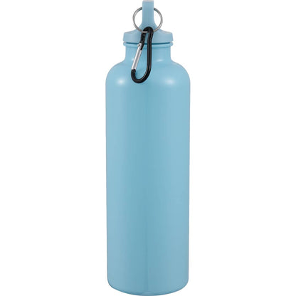 Right View of Blue Race 25oz  Recycled Bottle with Carabiner plain